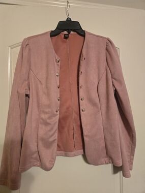 SHEIN Dusty Rose Blazer with Decorative Buttons